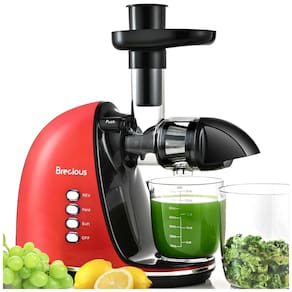 Centrifuga de Frutas com 2 Velocidades, Motor Silencioso e Função Reversa, 110V 150W, BRECIOUS, Vermelha