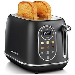 Torradeira 2 Fatias com Painel Digital, Recursos para Bagel e 6 Níveis de Tostagem, 110V 800W, Keenstone, Preta