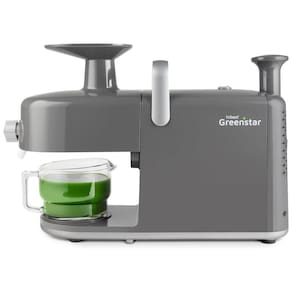 Centrifuga de Frutas em Aço Inoxidável com Duplo Mastigador, Caixa de Limpeza Fácil, Ferramenta de Limpeza de Tela e Jarro de Vidro, 110V