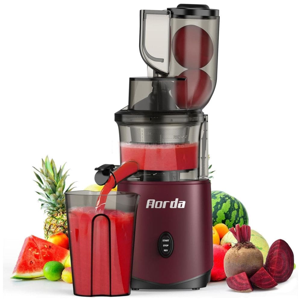 Centrifuga de Frutas com Motor Silencioso, Proteção Contra Superaquecimento e Design Compacto, 110V 200W, Aorda, Vermelho