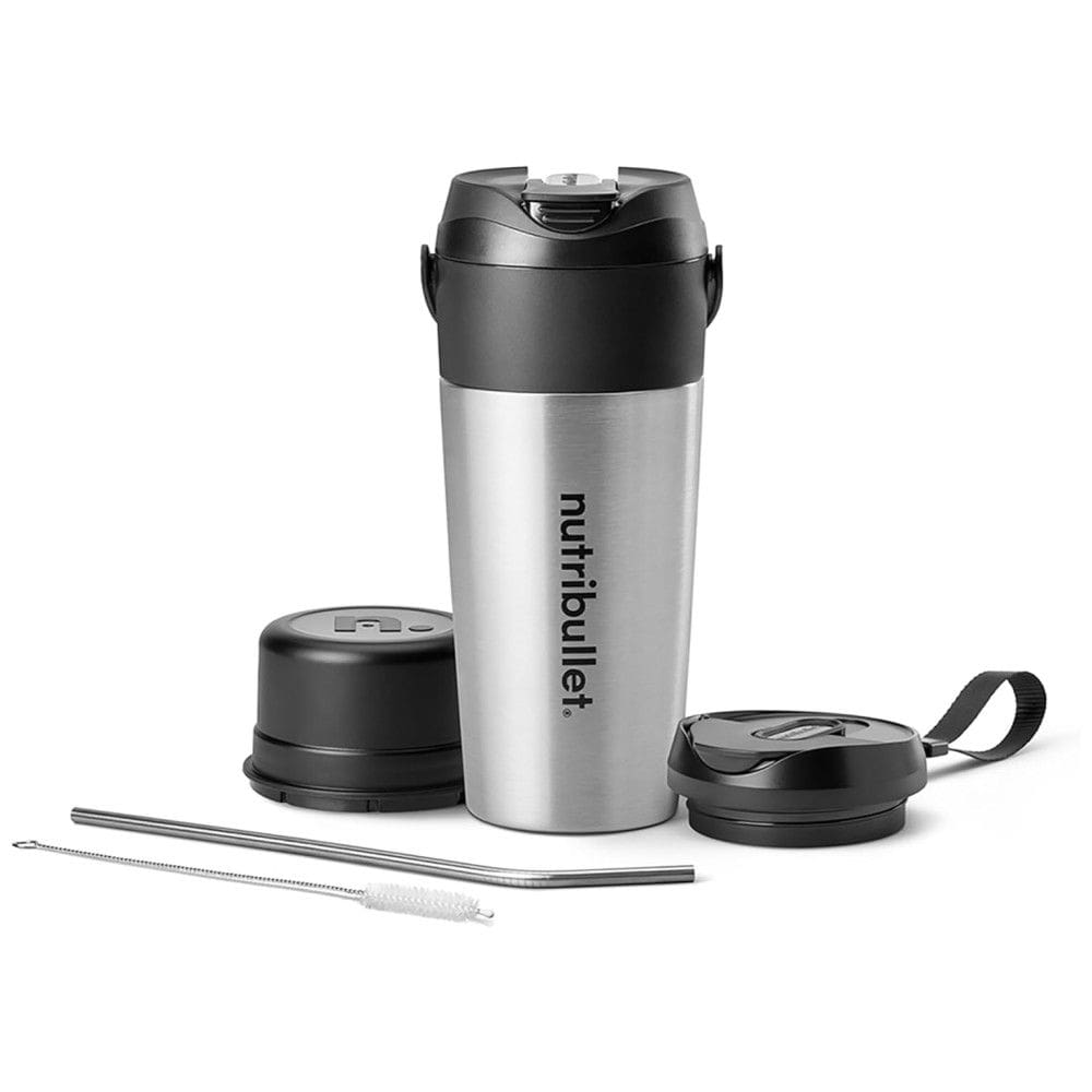 Liquidificador Portátil Ideal para Viagens com Alça de Transporte e Carregamento por USB-C, Nutribullet, Prata