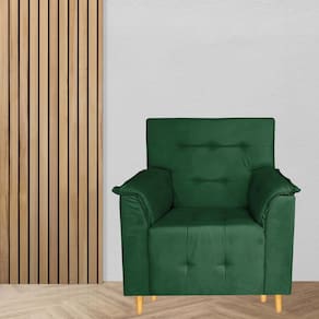 Poltrona Decorativa Valentina Confortável Para Sala Quarto Recepção Verde