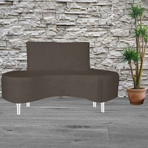 Sofá 2 Lugares Feijão Organico Pes Metal Cromados 140cm Marrom