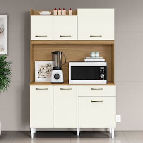 Cozinha Compacta 1,20 M Berlim 6 Portas e 1 Gaveta Atacama Off White B1 - Aramóveis