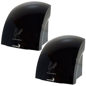 2 Secadores de Mãos Automático 12 m/s Elétrico 1500W Sensor para Banheiro Preto Importway Iwsma-12Pt