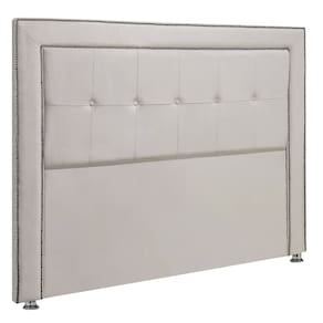 Cabeceira Estofada Ravena para Cama Box Queen Size 160cm Veludo Bege Marfim