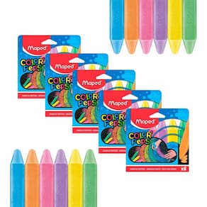 Kit 05 Giz de Chão Color Peps 6 Cores Maped | Amerelinha | Diversão | Brincadeiras