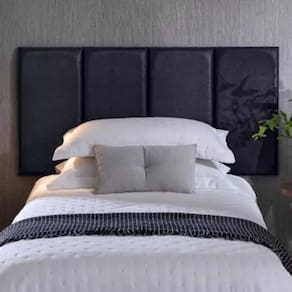 Cabeceira Estofada Modular Solteiro Corino Preto Rajado – Bella Arte
