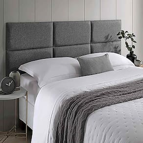 Cabeceira Estofada Modular Queen Linho Cinza – Bella Arte