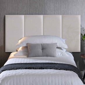 Cabeceira Estofada Modular Solteiro Linho Areia – Bella Arte