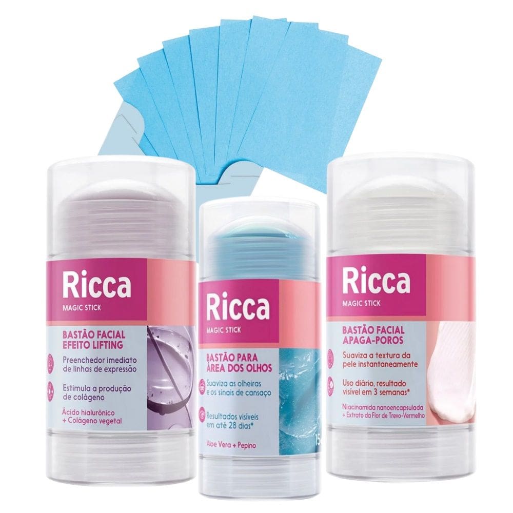 Bastão Facial Apaga Poros Efeito Lifting Area Olhos Ricca