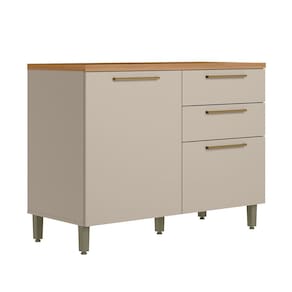 Balcão 1 Porta 3 Gavetas 120cm Atena Linea Brasil