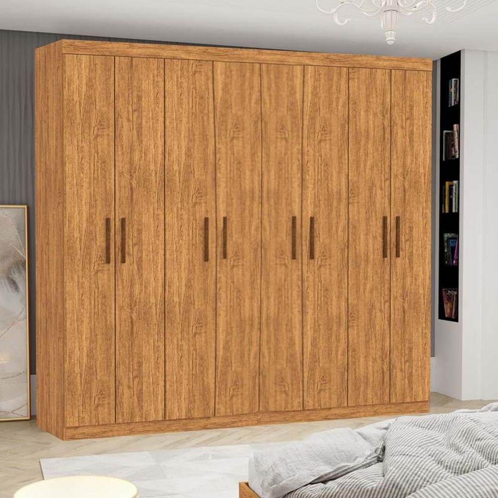 Guarda Roupa Casal 08 Portas e 04 Gavetas Rubi Carioca Cinamomo