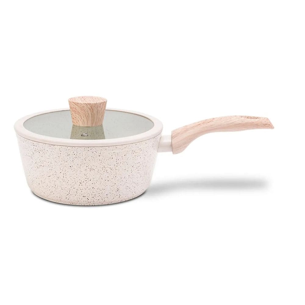 Panela de Indução com Tampa Brinox Ceramic Life Sirius Vanilla - Ø18 cm - 1,5 Litros Revestimento Cerâmico Antiaderente