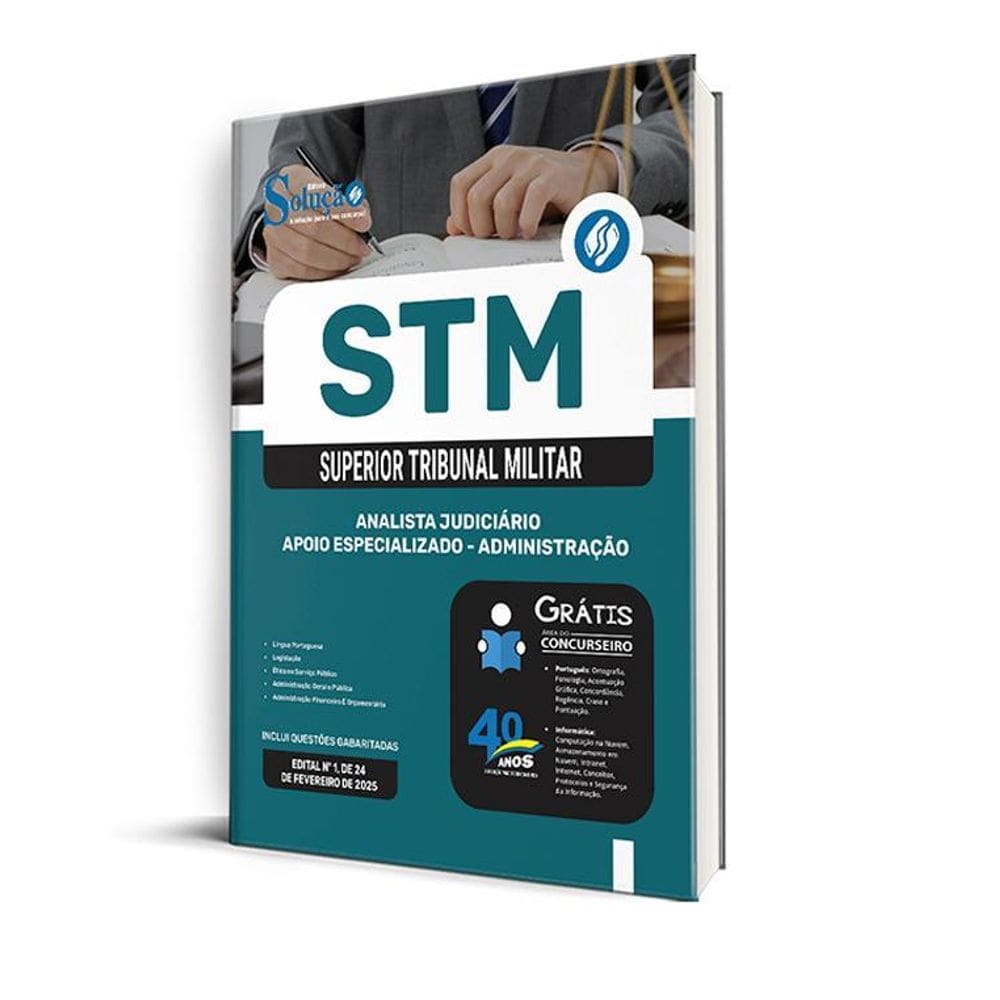 Apostila Stm 2025 Analista Judiciário Área: Apoio