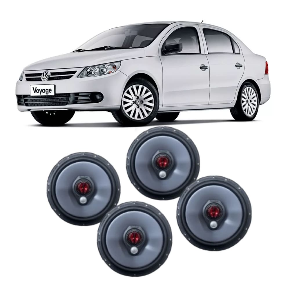 Kit 4 Alto Falante Voyage G5 G6 Dianteira Traseira 6" 200W