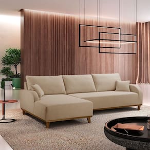 Sofá Albano Linho 300cm Chaise Lado Esquerdo Meu Sofá Online