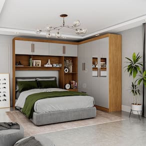 Guarda-Roupa Casal Modulado 4 Portas Hercules 4 Portas 4 Gavetas com Espelho