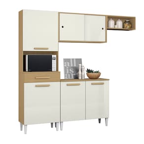 Armário de Cozinha 2m 4 Portas 1 Gaveta Atacama / Off White Isabelle T3 Aramóveis