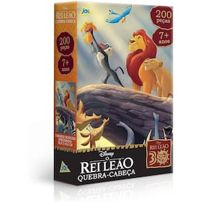 Quebra-cabeça Rei Leão Jak 200 Peças Didático Infantil