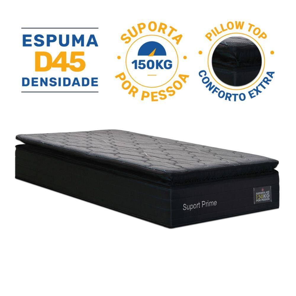 Colchão de Espuma D45 Pillow Top Suport Prime Solteiro 88cm