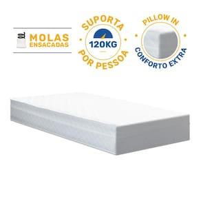 Colchão de Molas Ensacadas Classic Maxx White Solteiro 88cm