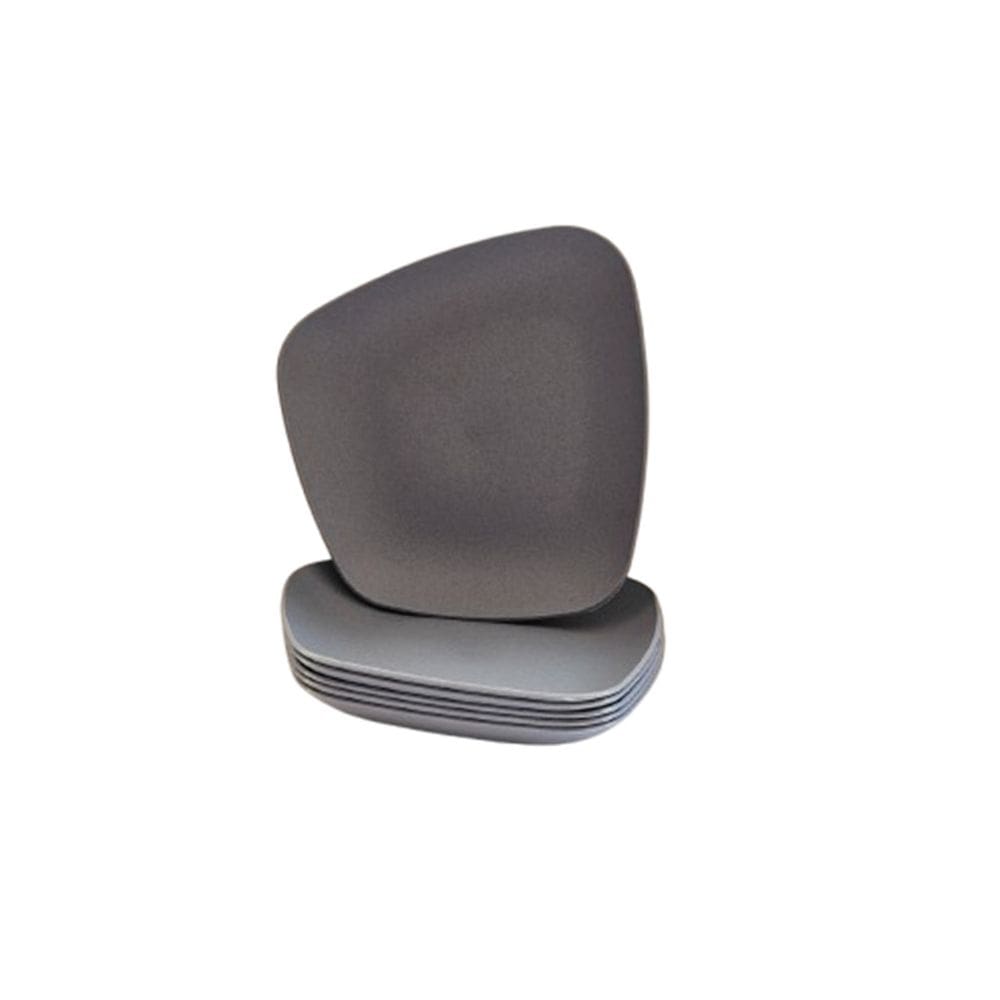 Kit 06 Pratos Plastico Duro Resistente Sobremesa Azul