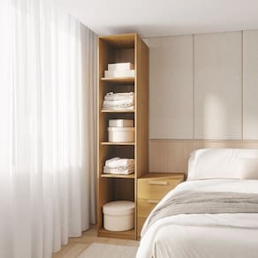 Guarda-roupa Modular 40cm sem Portas com Prateleiras Jade Cabecasa Madeiramadeira Avelã