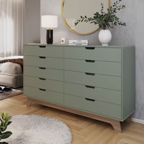 Cômoda Alice 10 Gavetas em 100% Mdf Verti/Louro Freijó Grann