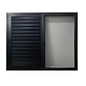 Janela Veneziana 3 Folhas Móveis Tela Mosquiteira 100x100cm Preto