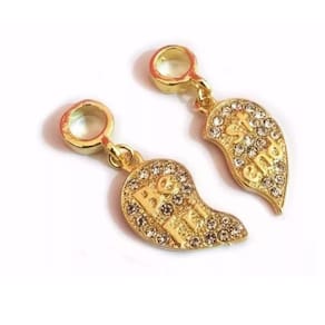 2 Berloques Best Friends Eternas Amigas Folheado a Ouro 18k