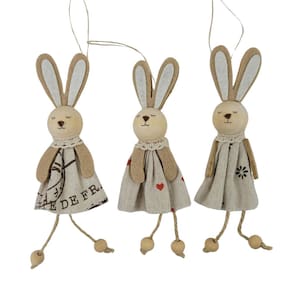 Kit 3 Coelho De Pascoa Pingente 17Cm Decoração De Pendurar