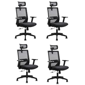 Kit 4 Cadeiras Presidente Nr17 Office Chicago Preto