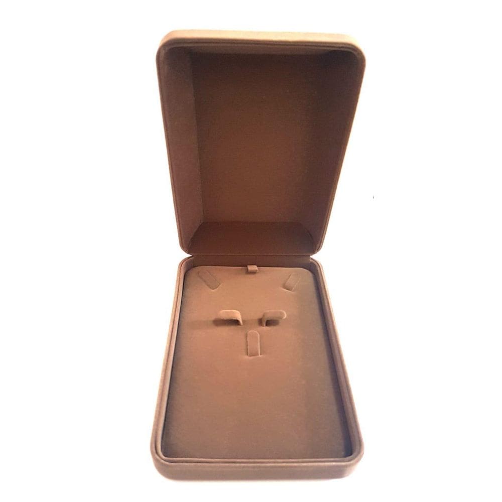 Estojo Veludo Marrom Para Conjunto