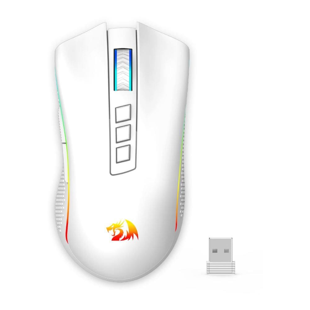 Mouse Gamer Sem Fio Redragon Cobra Pro Lunar White - RGB - 16.000dpi - USB-C/2.4GHz - M711W-PRO