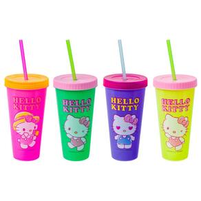 Conjunto de copos Silver Buffalo Sanrio Hello Kitty, 700 ml, pacote com 4