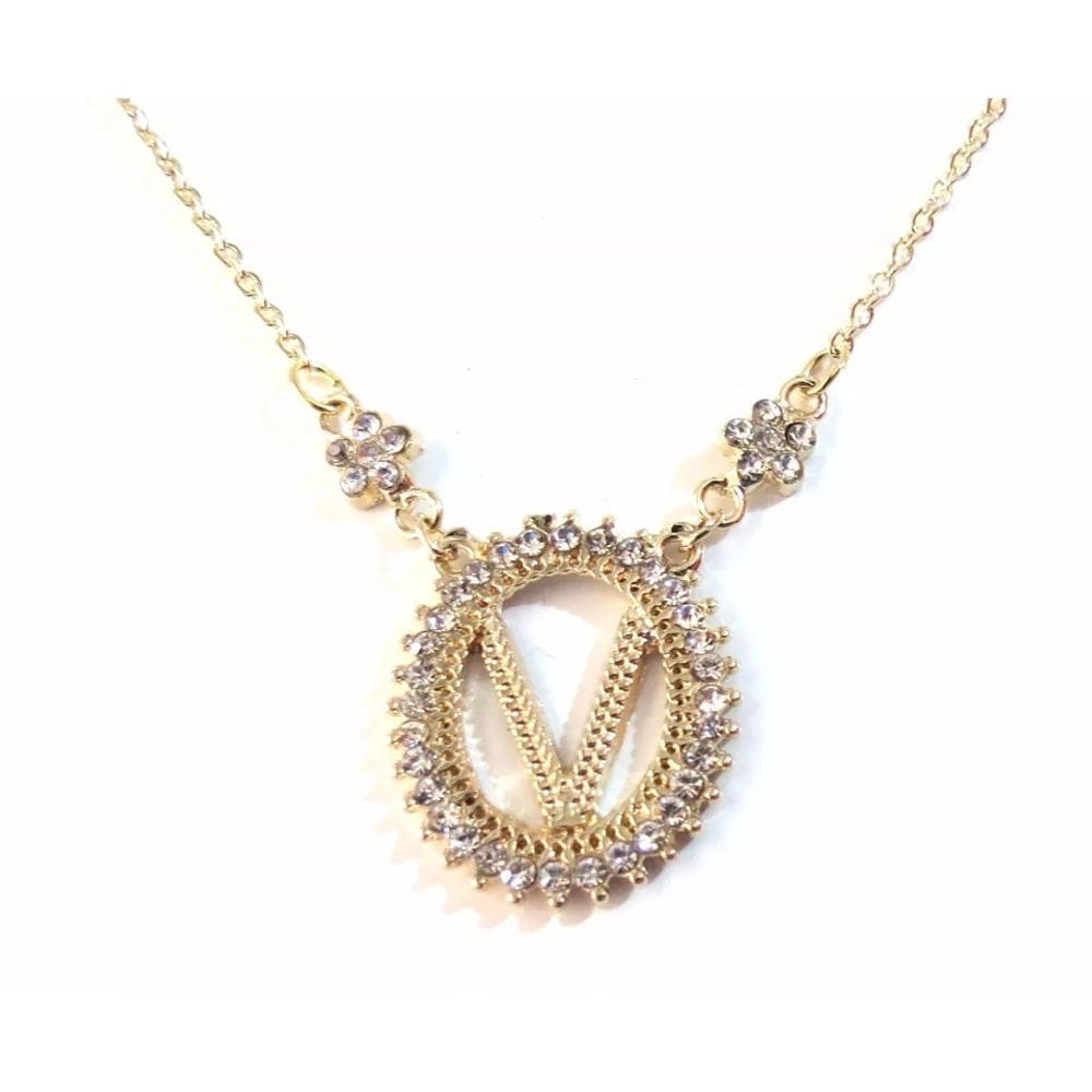 Colar Inicial V Folheado a Ouro 18K
