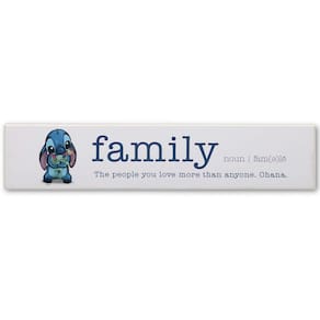 Decoração de parede de tábuas de madeira Disney Lilo and Stitch Ohana Family