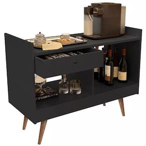 Aparador 4064 Buffet Retro Pés Palito com Gaveta JB Bechara Cor Preto