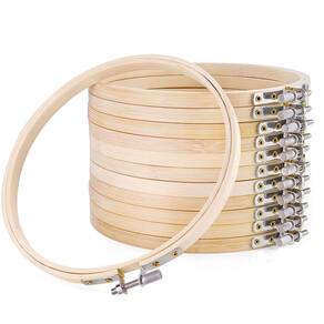 Aros de bordado de madeira pllieay de 15 cm de diâmetro para artesanato, 12 unidades