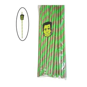 Canudo De Papel Halloween Frankenstein Ou Fantasma 25 Un