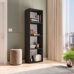 Estante Modular para Livros 4 Nichos Calum Preto