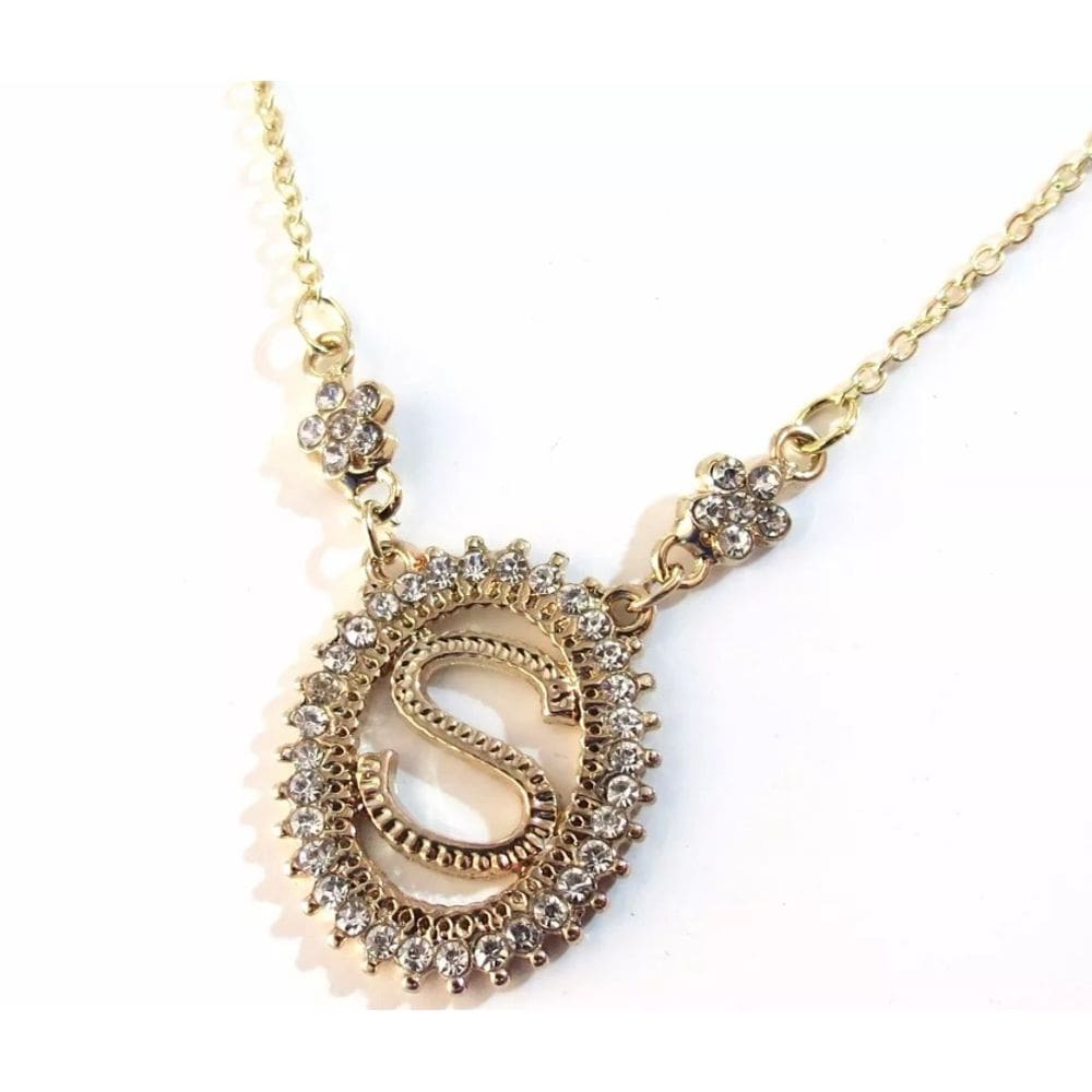 Gargantilha Inicial S Folheado a Ouro 18k