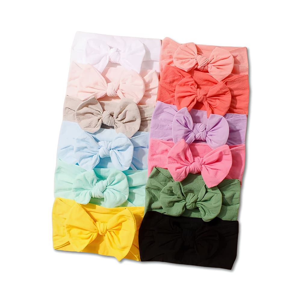 Laços de Bebê Turbante Acessórios de Cabelo Infantis 12 Unidades