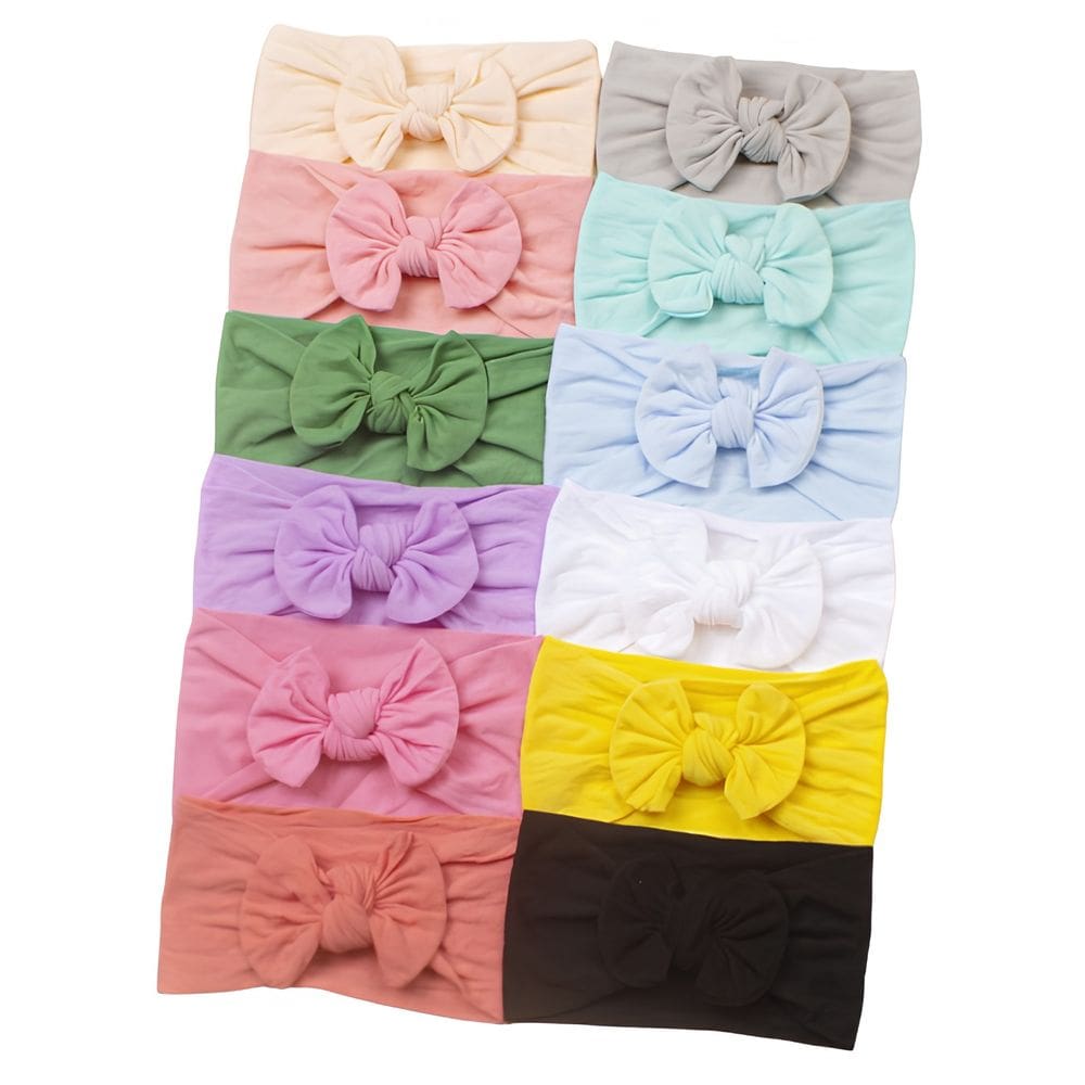 Laços de Cabelo Infantil Menina Bebê Turbante Kit com 12