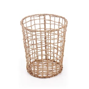 cesto organizador redondo vazado 40cm de palha multiuso - Oikos