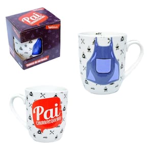 Caneca De Cerâmica Pai Churrasqueiro 400Ml Wellmix
