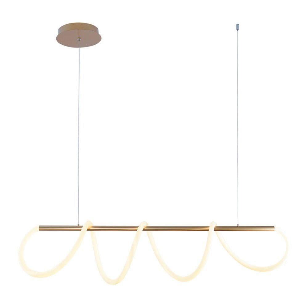 Lustre Pendente Taschibra Zurique Led Bivolt Dourado 3000k Luz Amarela 15051077