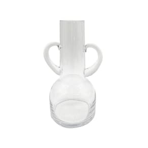 Vaso Decorativo com Alça de Vidro Transparente 22cm AP0009 BTC