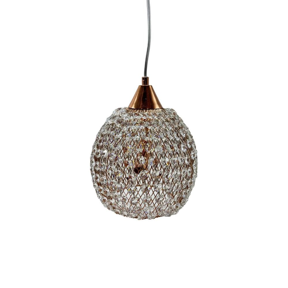 Pendente Cristais Ouro Rose 26cm 2G9 PE-032/2 Mais Luz